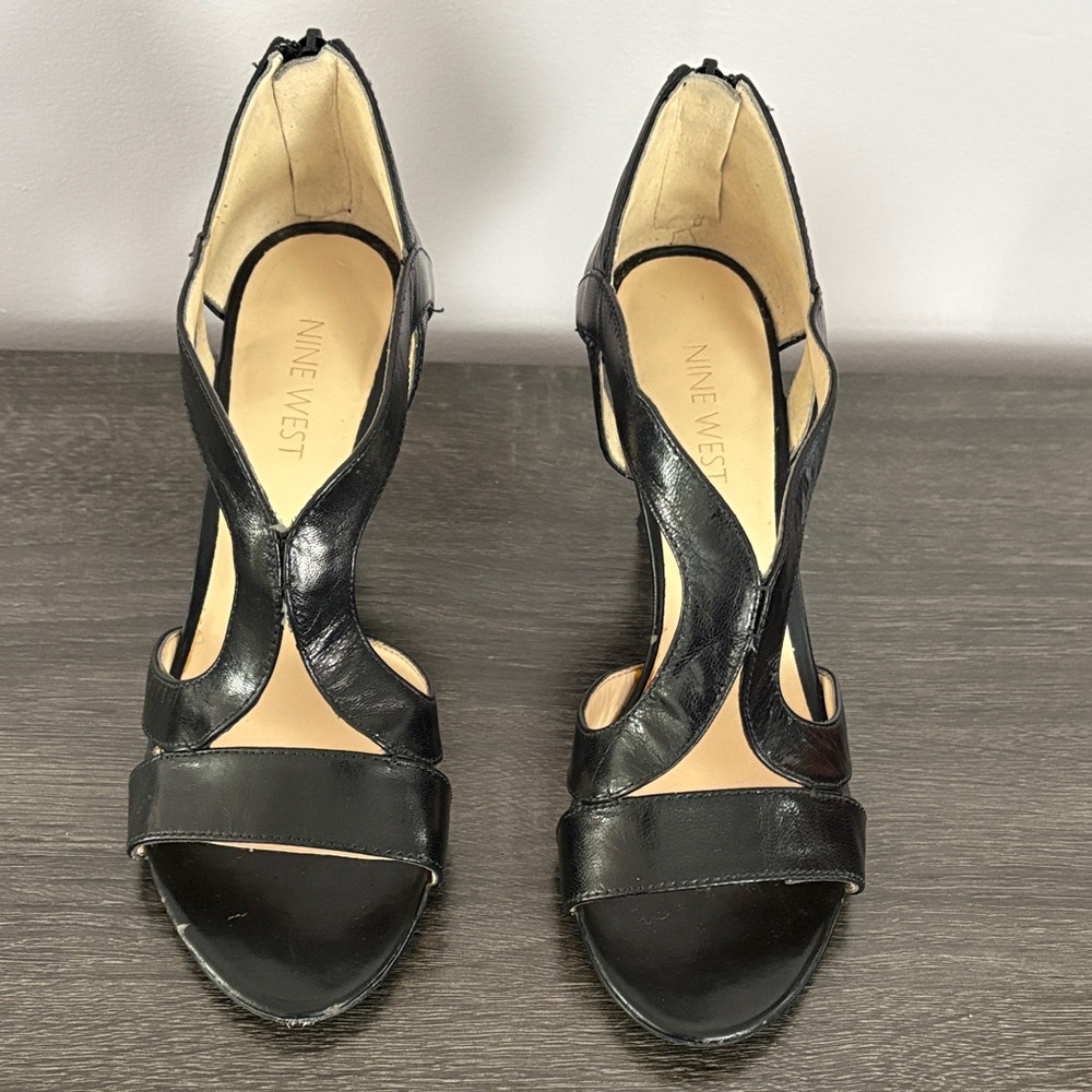 Nine West Black Strappy Heels